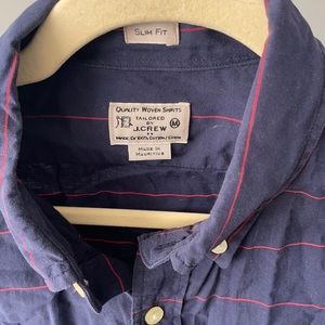 J Crew navy with red stripes shirt slim fit Medium
